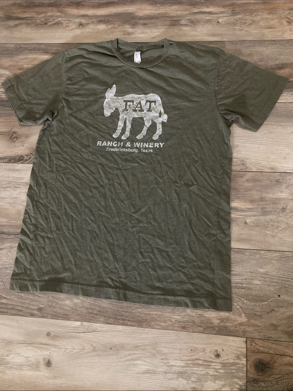 Fat Ass Winery Fredricksburg TX Get Your Hands Off Olive Green Women’s Size L